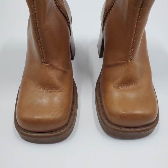 Harley Davidson Camel Leather Boots Square Toe VTG - Picture 3 of 13